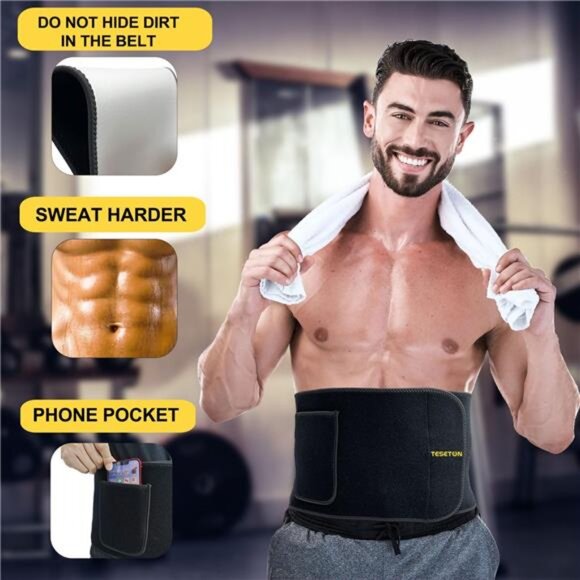 Waist Trimmer for Women Men-Sweat Band Waist Trainer for Women Lower Belly Fat - Picture 4 of 7